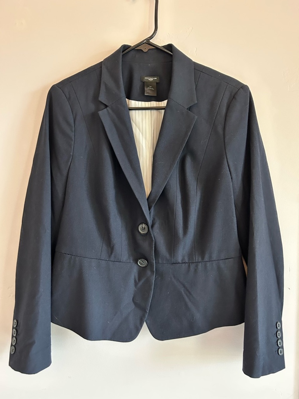 Ann Taylor Black Tailored Two-Button Blazer
